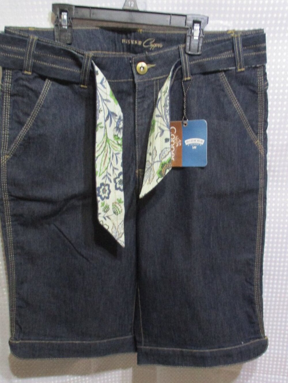 NWT Lee Riders Copper Collection Women's Super Dark Denim Long Shorts Sz. 11 M